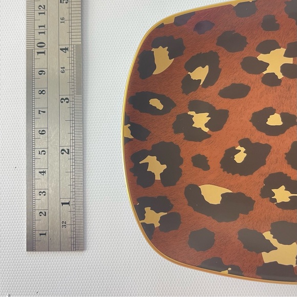 L'objet Leopard Small 5”x7” Tray New in Box Porcelain Gold - Picture 3 of 9